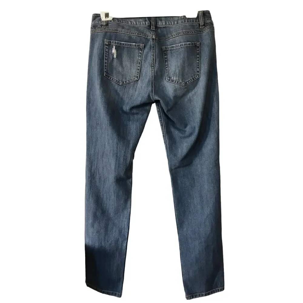 CAbi Jeans Mojave Slim Boyfriend 5165 Blue Low Rise Distressed Size 4 EUC - Picture 5 of 12